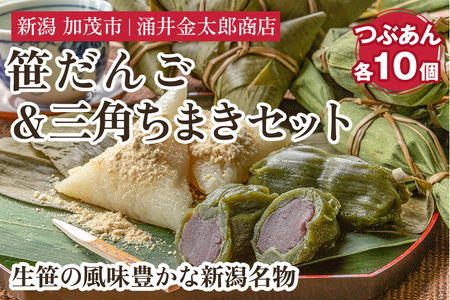 笹団子 金太郎の笹だんご（つぶあん）＆三角ちまき 各10個セット【涌井金太郎商店】
