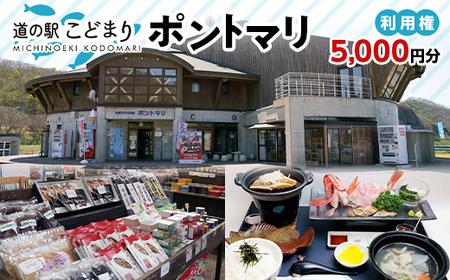 道の駅こどまり ポントマリ 利用権 5000円分 【ヤマカ】 F6N-208