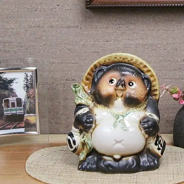 信楽焼 5号福々狸（オス） 置物