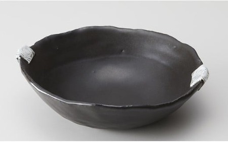 【 黒耳付鉢 ×1枚 】 陶芸工房 季仙窯 ［ 陶芸 手びねり 手づくり 鉢 皿 料理 作品 岩手 陸前高田 ］RT984