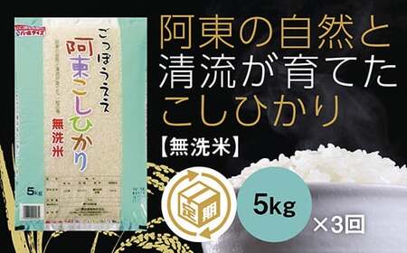B106 阿東こしひかり（無洗米5kg）3か月定期便