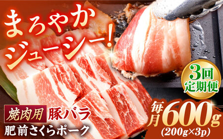 【定期便】 豚肉 焼肉用 総計1.8kg NAC601 豚肉 全3回