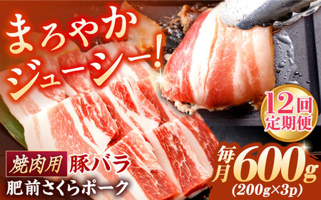 【定期便】 豚肉 焼肉用 総計7.2kg NAC603 豚肉 全12回