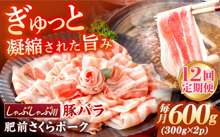 【定期便】 豚肉 しゃぶしゃぶ用 総計7.2kg NAC609 豚肉 全12回