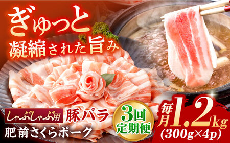 【定期便】 豚肉 しゃぶしゃぶ用 総計3.6kg NAC610 豚肉 全3回