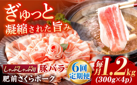 【定期便】 豚肉 しゃぶしゃぶ用 総計7.2kg NAC611 豚肉 全6回