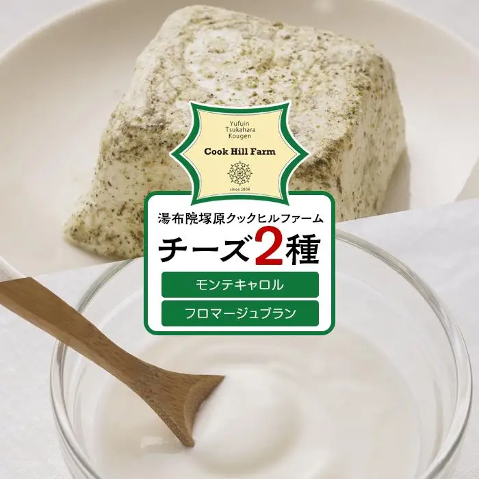 ゆふいん牛乳でつくった 特選 無添加 チーズ 2種類（フロマージュブラン・モンテキャトル）セット＜湯布院クックヒルファームからお届け＞
