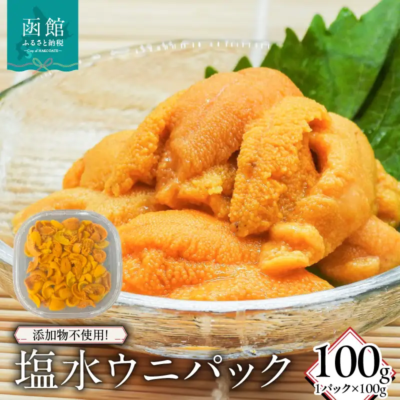 添加物不使用！塩水ウニパック(100g) うに 海鮮 北海道 函館市 ふるさと納税 お取り寄せ 送料無料_HD149-019