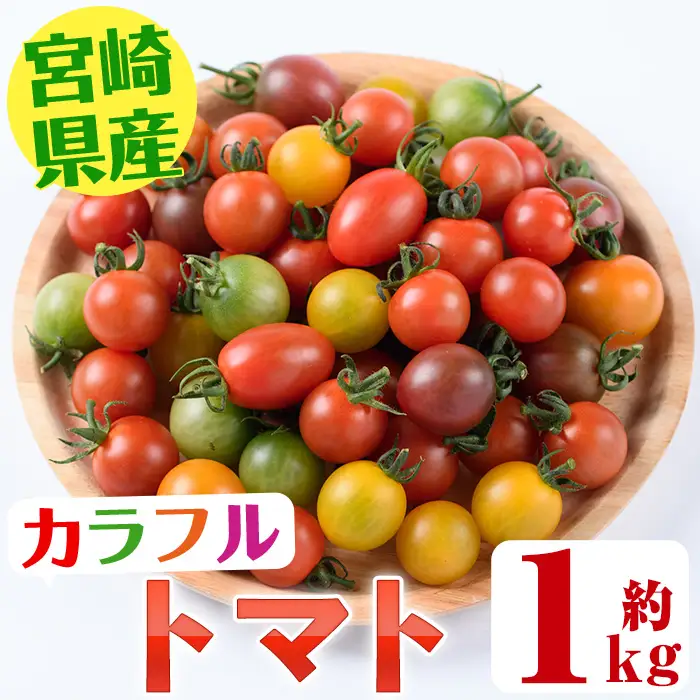 カラフルトマト食べ比べセット(約1kg)  国産 野菜【KT-9】【K.Tfarm】