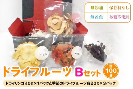 ドライフルーツ Bセット [季節のドライフルーツ20g×3パック＋ドライりんご40g×1パック] [2585]
