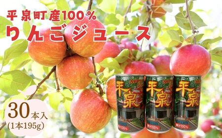 【果汁100％】平泉りんごジュース1箱(30本入り) 【dma100-195x30x1B】