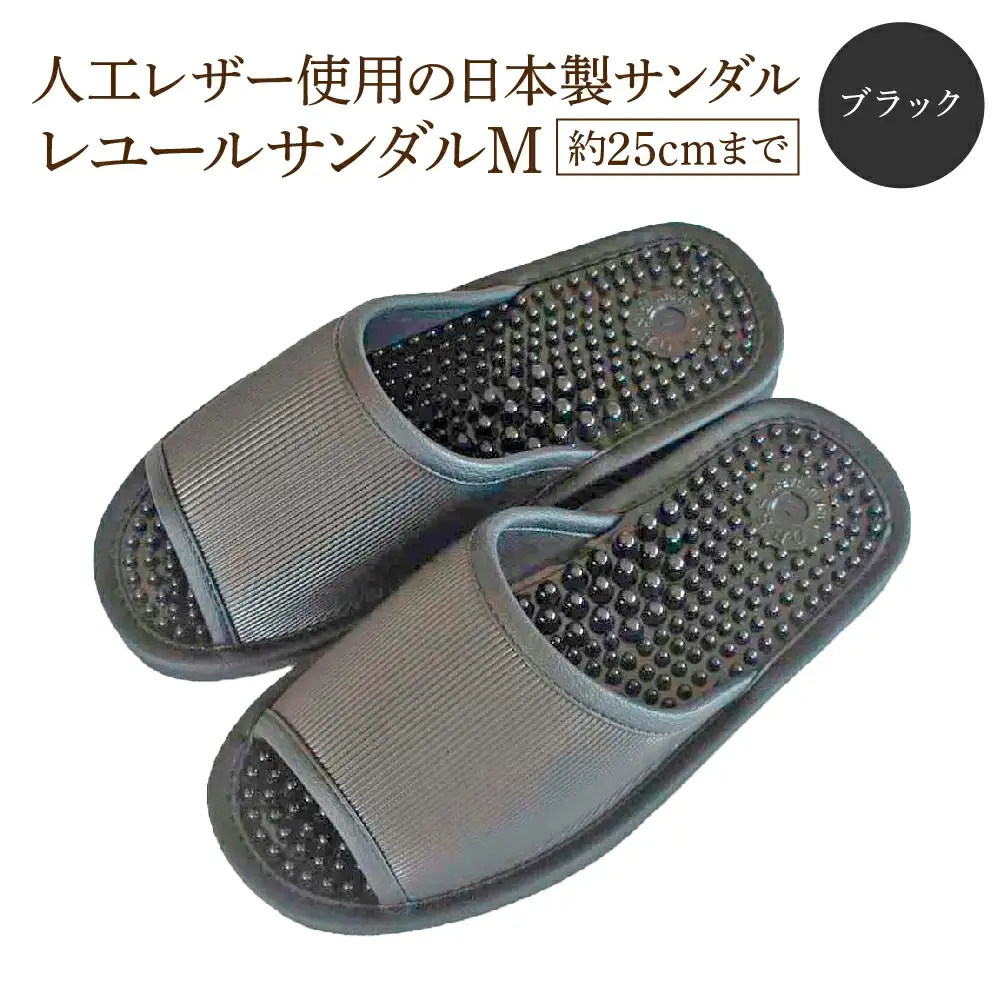 レユールサンダルM（約25cmまで） ブラック　【04301-0595-2】