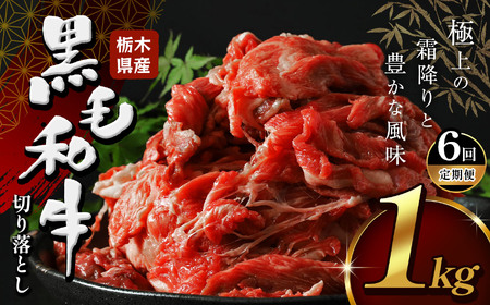 【定期便6回】 栃木県産牛 黒毛和牛 切り落とし 1kg | 栃木県 下野市