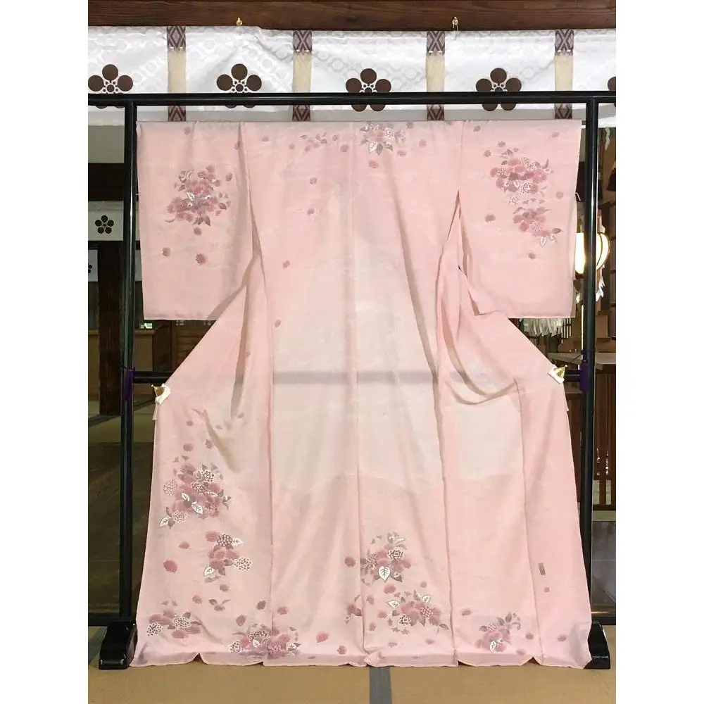 兼六園菊桜　手描加賀友禅染　訪問着「かすみ」