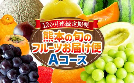 【12か月連続定期便】熊本の旬のフルーツお届け便 （Aコース） フルーツ 果物 くだもの 晩白柚 苺 デコポン みかん 柑橘 蜜柑 メロン すいか メロン シャインマスカット 葡萄 ぶどう 栗 太秋柿 柿 定期便