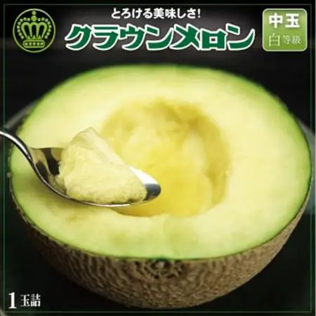 【一年中食べられる!】クラウンメロン (白等級) 中玉 1玉 静岡県産 高級 マスクメロン【配送不可地域：離島・北海道・沖縄県】【1104741】