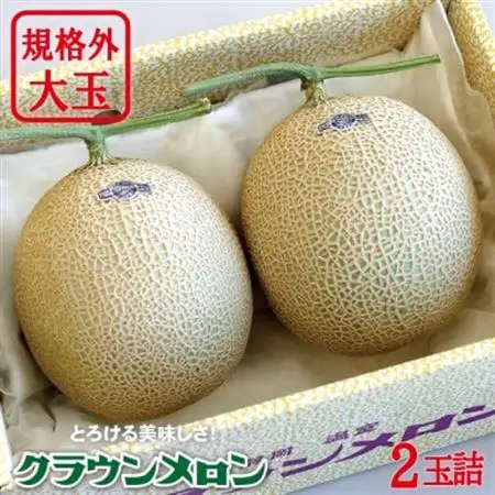 【規格外BIGサイズ!】 クラウンメロン (規格外大玉) 2玉 (1玉あたり約1.7kg)【配送不可地域：離島・北海道・沖縄県】【1486583】