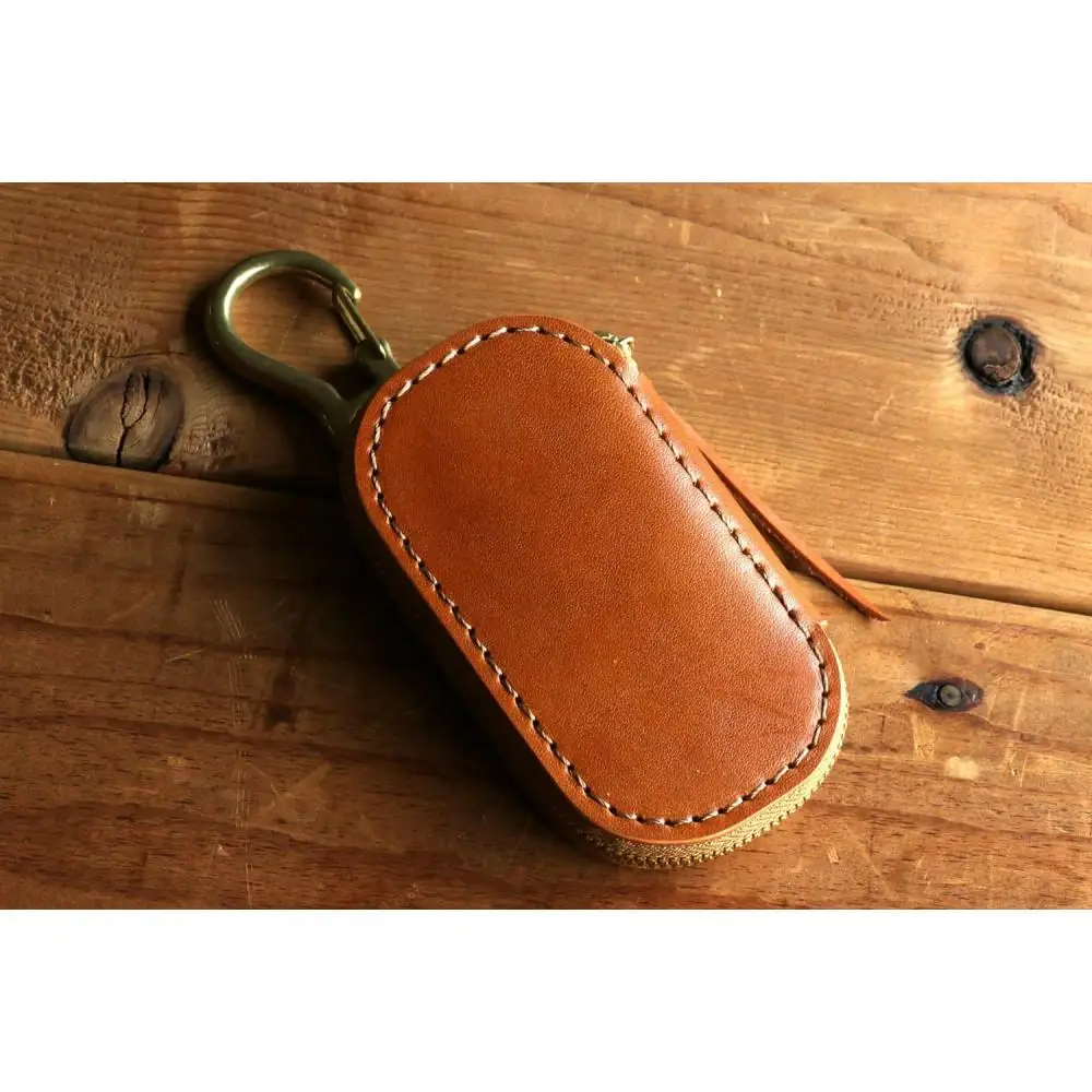 ラウンドファスナーキーケース【ライトブラウン】