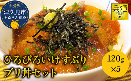 【ひろびろいけす ぶり】 ぶり 丼セット 120g×5 | 津久見市 海鮮丼