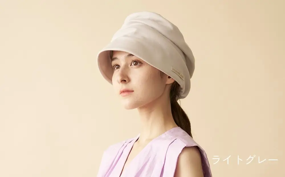 オーガニックコットン ベア天竺ハット＜脱がなくていい帽子＞ (カラー：ライトグレー、サイズ：M)_0200-001-T06-1-2