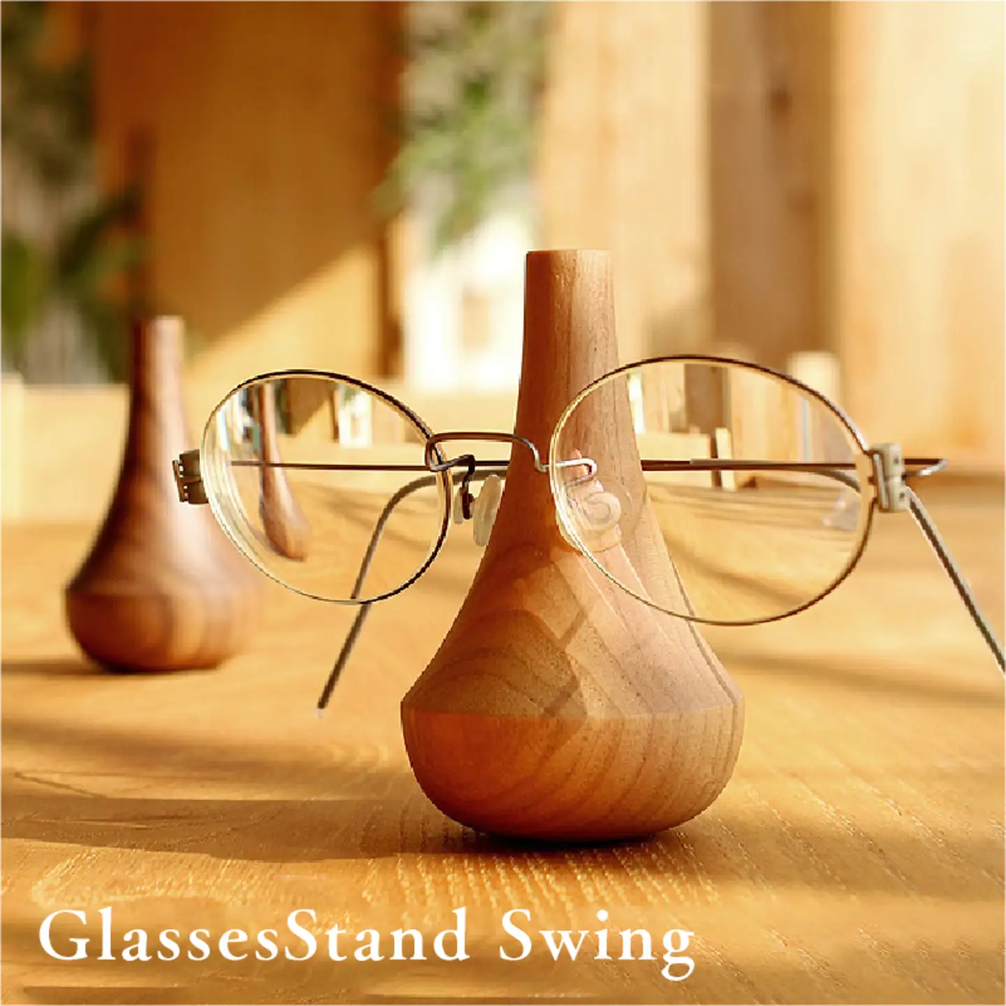 【Hacoa】めがねをおしゃれに飾る『Glasses Stand Swing』チェリー　　