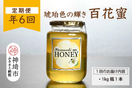 【定期便6回】神埼産 天然はちみつ(計6kg)定期コース(H049130)