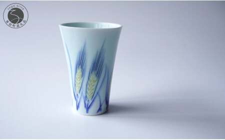 有田焼 麦ゆらぐフリーカップ Mサイズ【晩香窯 庄健】食器 うつわ 器 シンプル 上品 絵付け A18-205