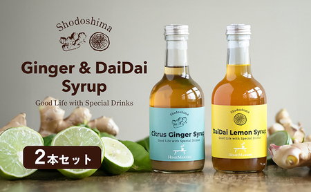 【 小豆島 】小豆島ジンジャー&ダイダイレモンシロップ2本セット シロップ ジンジャー  飲料 ドリンク シロップ ギフト 贈り物 香川 香川県 土庄 土庄町