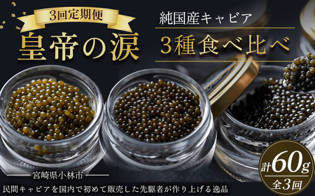 【キャビア定期便】皇帝の涙3種食べ比べ定期便（キャビア オシェトラ シベリア 定期便 魚介 魚卵 おつまみ）