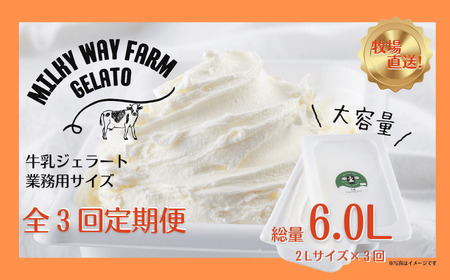 〈定期便〉山中牧場〈MILKY WAY FARM〉ジェラート業務用2Lサイズ牛乳【3回お届け】｜アイスジェラート  ミルク デザート スイーツ 人気