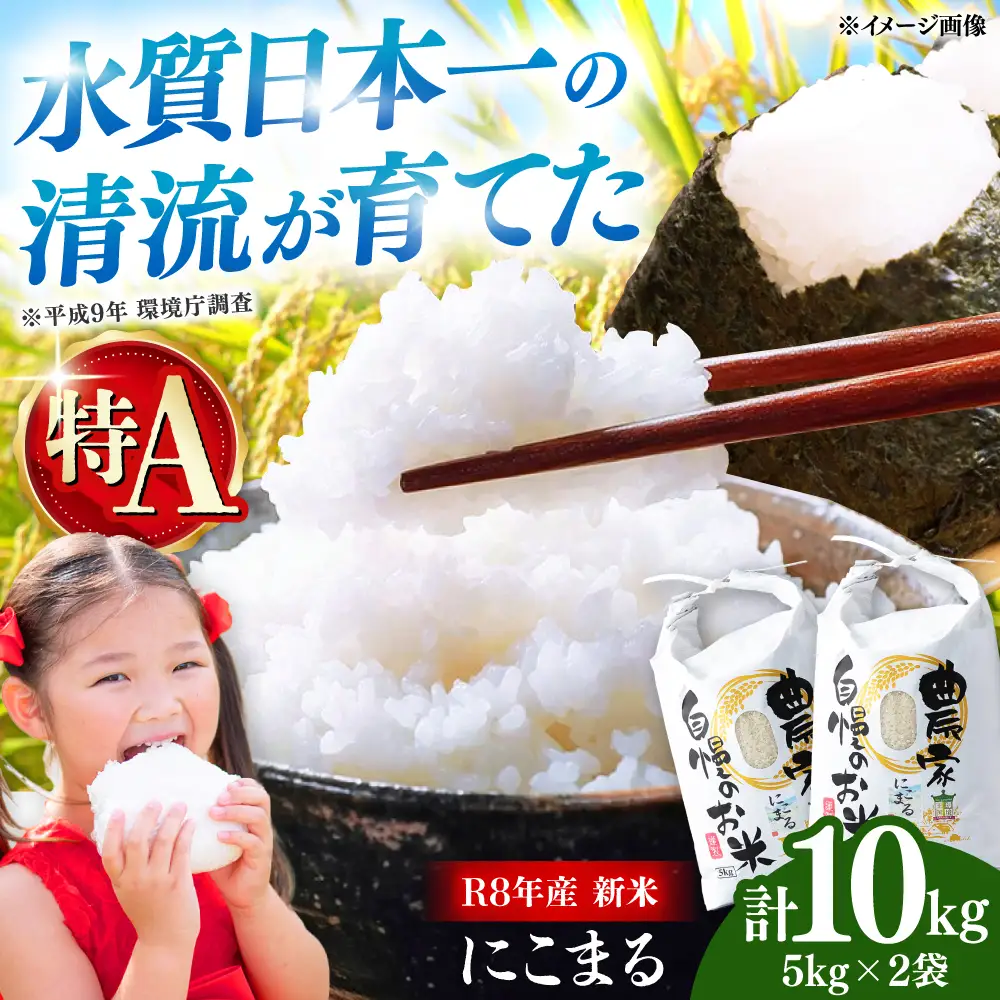 【R8年産】【2026年10月中旬頃より順次発送】特A 対馬産 にこまる 5kg×2「ほたる舞う三根川の米」 新米 米 お米 ご飯 ごはん 白米 10kg 10キロ 贈答用 特A [WAJ001]