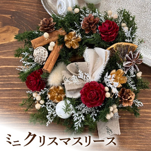 ミニクリスマスリース[133O14]　クリスマス飾り クリスマスリース クリスマスグッズ クリスマスパーティ オーナメント クインテリア フラワーリース 花 おしゃれ かわいい クリスマスツリー クリスマスデコレーション ギフト プレゼント