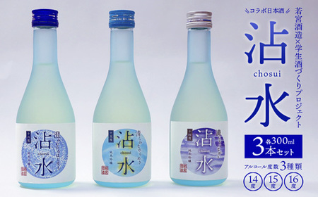 日本酒 沾水（Chosui）3本セット（14度・15度・16度 各300ml）【 日本酒 酒 若宮酒造 贈り物 国産 プレゼント ギフト 贈答 こだわり 特産品 オリジナル 綾部 京都 】