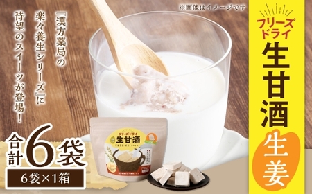 フリーズドライ 生甘酒 生姜 6袋セット (20g×6袋) ／ 生甘酒 甘酒 詰合せ セット グルテンフリー スイーツ あまざけ あま酒 ヴィーガン