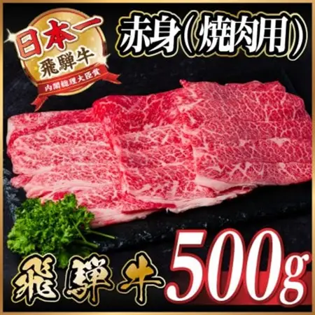 飛騨牛 厳選赤身(焼肉・BBQ用)500g　A4～A5等級　黒毛和牛　小分け_肉 焼肉 牛肉 やきにく ヤキニク バーベキュー  肉 飛騨牛 牛肉 うし ビーフ_【配送不可地域：離島】【1543752】