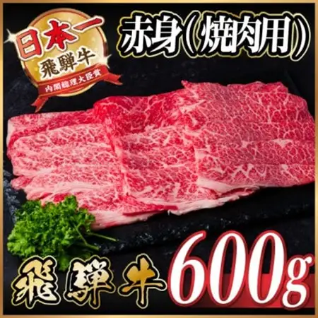 飛騨牛　厳選赤身(焼肉・BBQ用) 600g(300g×2)　黒毛和牛　小分け　A4～A5等級_肉 焼肉 牛肉 やきにく ヤキニク バーベキュー  肉 飛騨牛 牛肉 うし ビーフ_【配送不可地域：離島】【1543753】