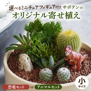 サボテンのオリジナル寄せ植え（小）【恐竜セット/アニマルセット】[133O03]　本格サボテン 産地直送サボテン フィギュア付きサボテン インテリア ギフト プレゼント オシャレ かわいい サボテン寄せ植え オリジナルサボテン 人気サボテン 多肉植物 