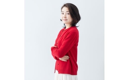 カシミヤ カーディガン カシミヤ(レッド )女性用サイズ:M(38)≪白田のカシミヤ≫ 