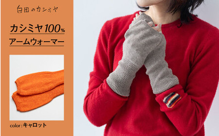 カシミヤ アームウォーマー カシミヤ （キャロット）≪白田のカシミヤ≫ 