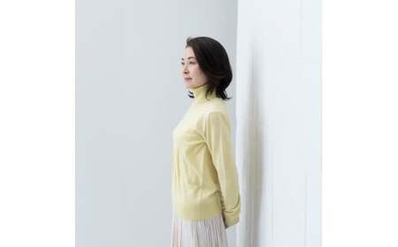 カシミヤ タートル ニット度詰 カシミヤ(L.イエロー )女性用サイズ:L(40)≪白田のカシミヤ≫ 