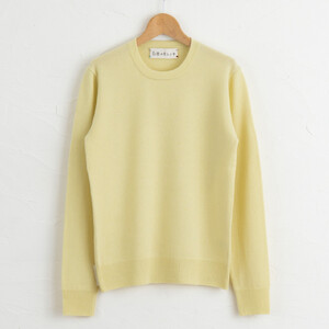 カシミヤ ニット セーター度詰 カシミヤ （L.イエロー）女性用サイズ:L(40)≪白田のカシミヤ≫ 
