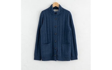 カシミヤ ジャケット カーディガン 男性用サイズ:LL(46)カシミヤ(ブルー)   ≪白田のカシミヤ≫