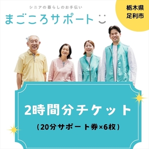 まごころサポート2時間分チケット（20分サポート券×6枚）【 サポート チケット 栃木県 足利市 】 F7Z-1313