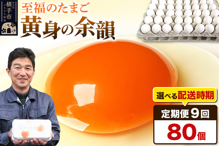 【常温発送】《定期便9ヶ月》黄身の余韻 80個（業務用）【発送時期が選べる】東海林養鶏場 黄身の余韻 卵 玉子 たまご タマゴ 9か月 9ヵ月 9カ月 9ケ月 開始時期選べる