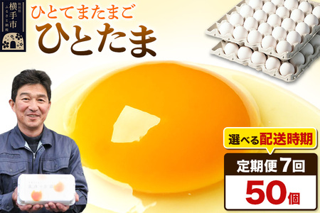 【常温発送】《定期便7ヶ月》ひとたま 50個（業務用）【発送時期が選べる】東海林養鶏場 ひとたま 卵 玉子 たまご タマゴ 7か月 7ヵ月 7カ月 7ケ月 開始時期選べる