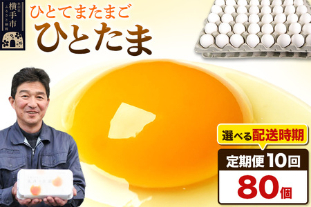 【常温発送】《定期便10ヶ月》ひとたま 80個（業務用）【発送時期が選べる】東海林養鶏場 ひとたま 卵 玉子 たまご タマゴ 10か月 10ヵ月 10カ月 10ケ月 開始時期選べる