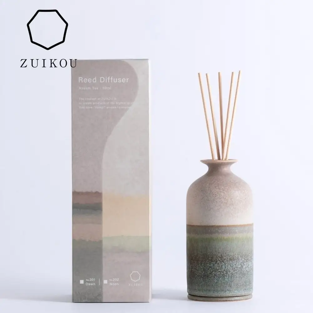 【瑞光窯-ZUIKOU-】リードディフューザー No.201 Dawnコイズブルー/青)｜京都 清水焼 フレグランス おしゃれ 人気