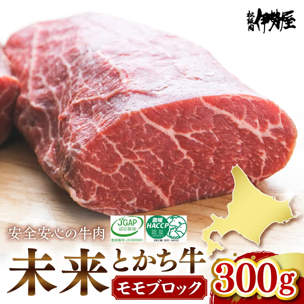 北海道十勝芽室町　未来とかち牛モモブロック　300g　 北海道 牛肉 ビーフ ステーキ サーロイン 芽室町 me073-006c