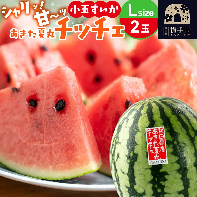 【先行受付】7月上旬より発送 小玉すいか『あきた夏丸チッチェ』秋田県産 約2.1kg～2.7kg×2玉