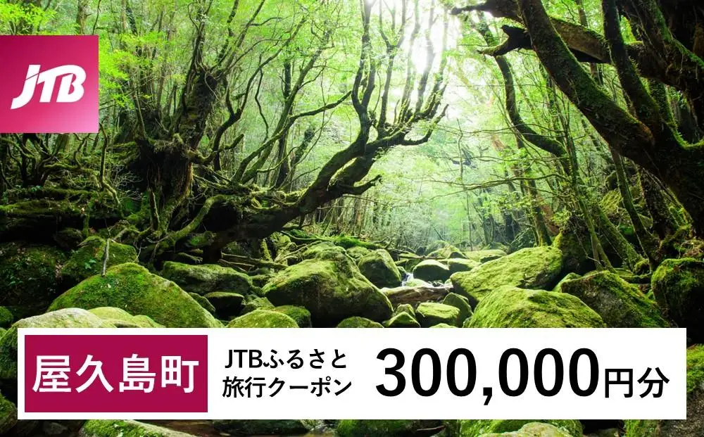 【屋久島町】JTBふるさと旅行クーポン（300,000円分）有効期間3年（Eメール発行）｜予約 宿泊 観光 体験  温泉 ホテル 旅館 チケット 子供 子連れ カップル 家族 店頭 オンライン ネット 電話 屋久島